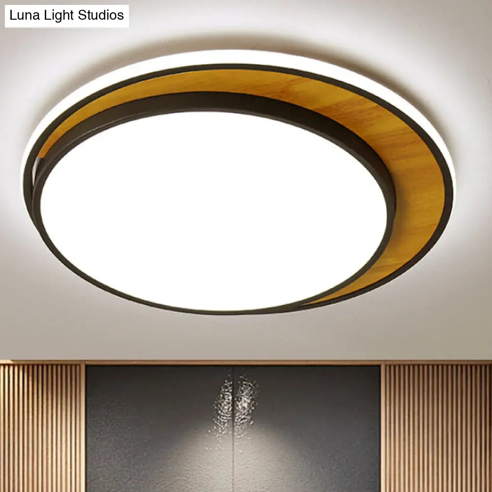 Lámpara de techo circular LED contemporánea DecorBites™ blanca/negra, montaje empotrado, estructura metálica en luz blanca cálida, 42 cm/52 cm de ancho