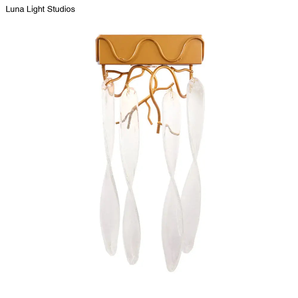 DecorBites™ DecorBites™ Contemporary Brass Mini Wall Light with LED Sconce and Crystal Prism – Ideal for Hallway