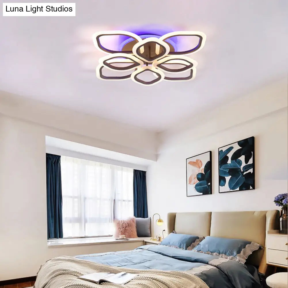 Lámpara de techo LED contemporánea marrón DecorBites™ con diseño floral: perfecta para el dormitorio