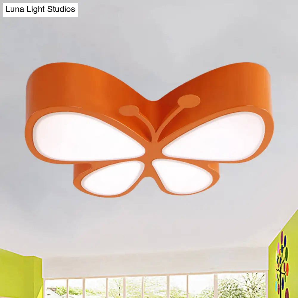 DecorBites™ DecorBites™ Contemporary Butterfly LED Flush Ceiling Light - Classroom Metal Fixture