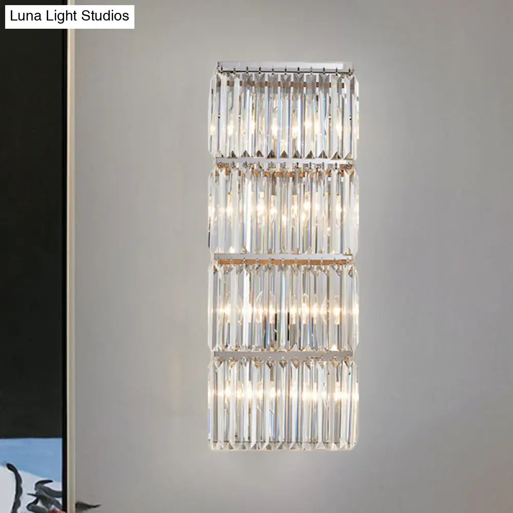 Aplique de pared empotrado de 4 niveles DecorBites™ Contemporary Chrome Crystal Prism