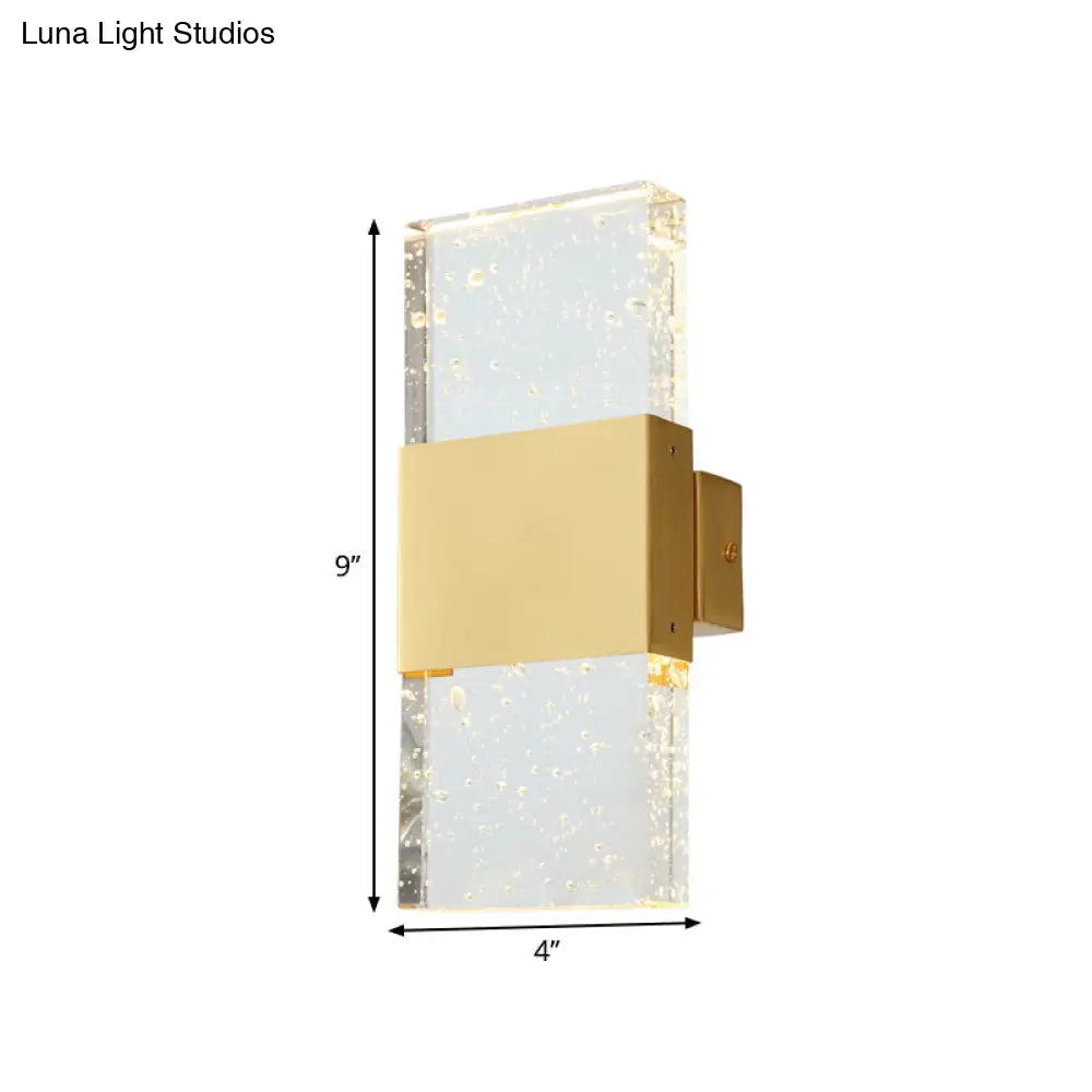 DecorBites™ DecorBites™ Contemporary Clear Cuboid LED Wall Light for Sleeping Room - Flush Mount Acrylic Bubble Fixture