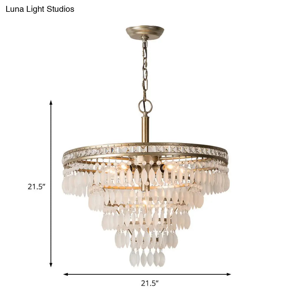 Lámpara de techo escalonada de cristal contemporáneo de 6 luces para dormitorio - Accesorio de plata antigua