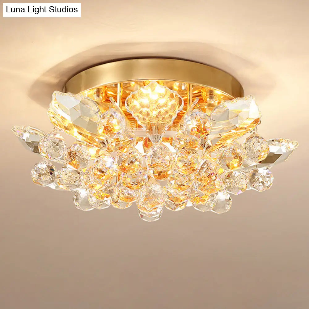 DecorBites™ DecorBites™ Contemporary Crystal Ball Ceiling Light with LED, Gold/Silver Semi Flush Mount