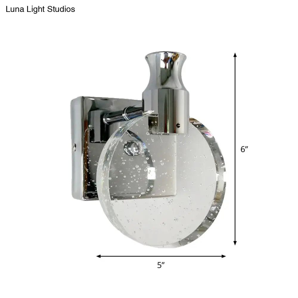 Aplique de pared circular LED de cristal contemporáneo DecorBites™ para sala de estar - Plata