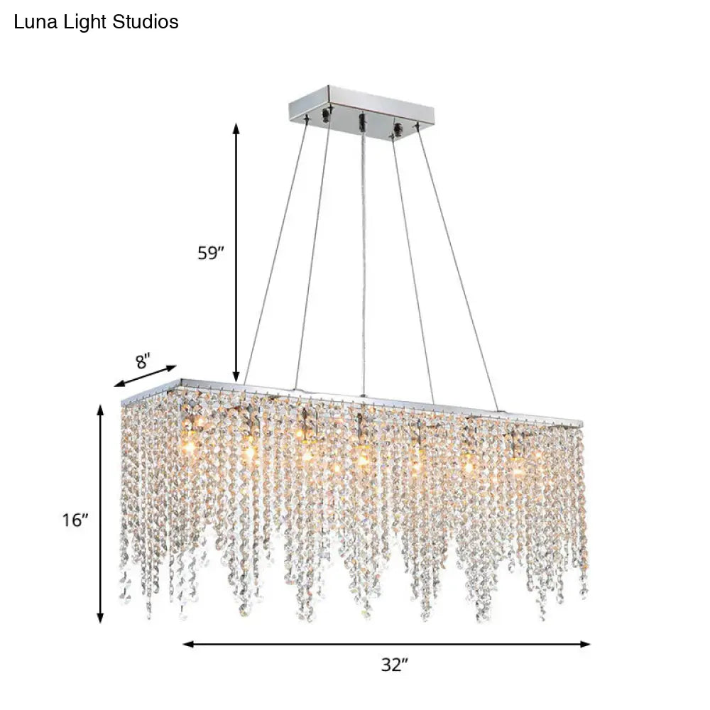 Lámpara colgante contemporánea de cristal - Lámpara de techo de 8 luces con acabado cromado