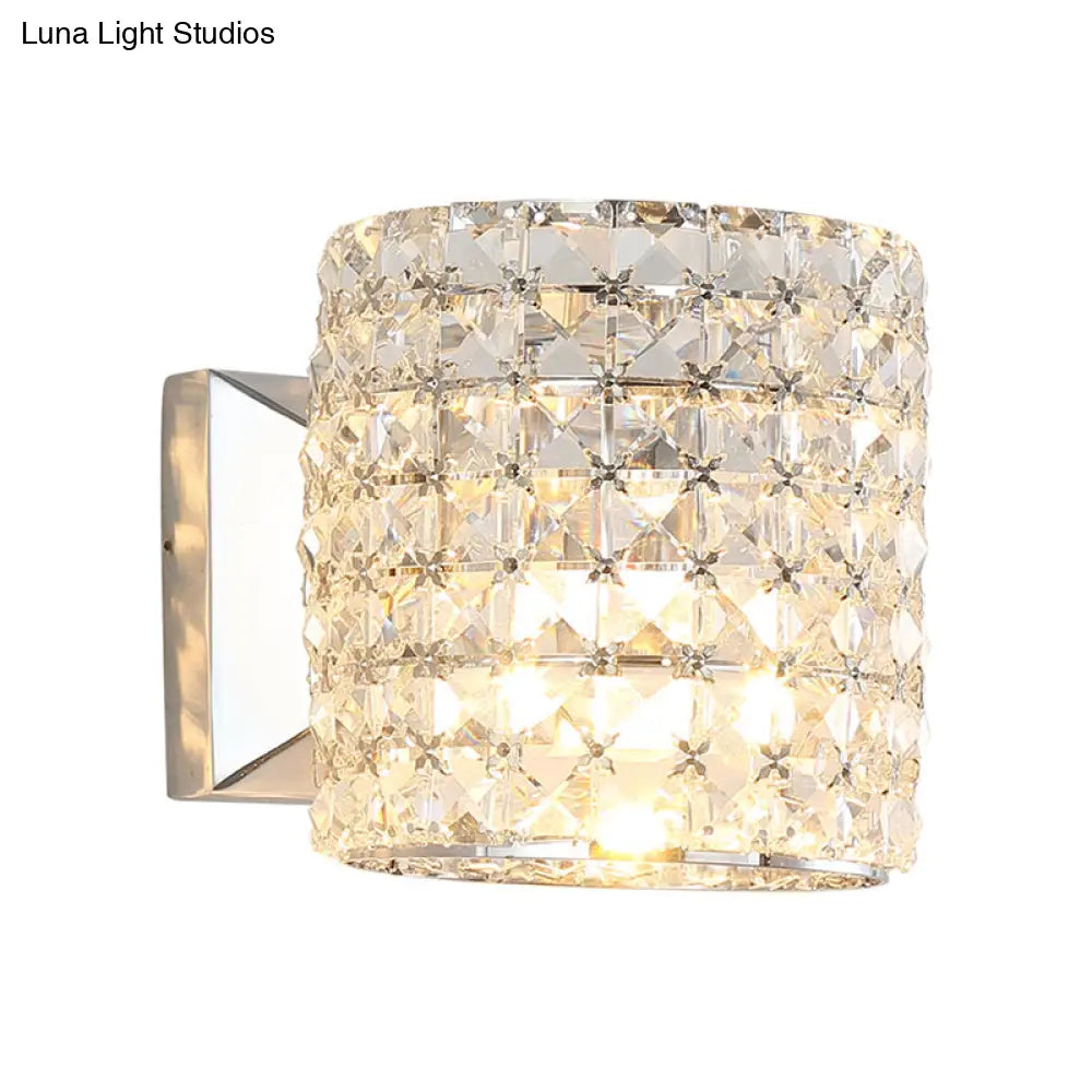 DecorBites™ DecorBites™ Contemporary Crystal Wall Sconce with Clear Cylinder Light Fixture