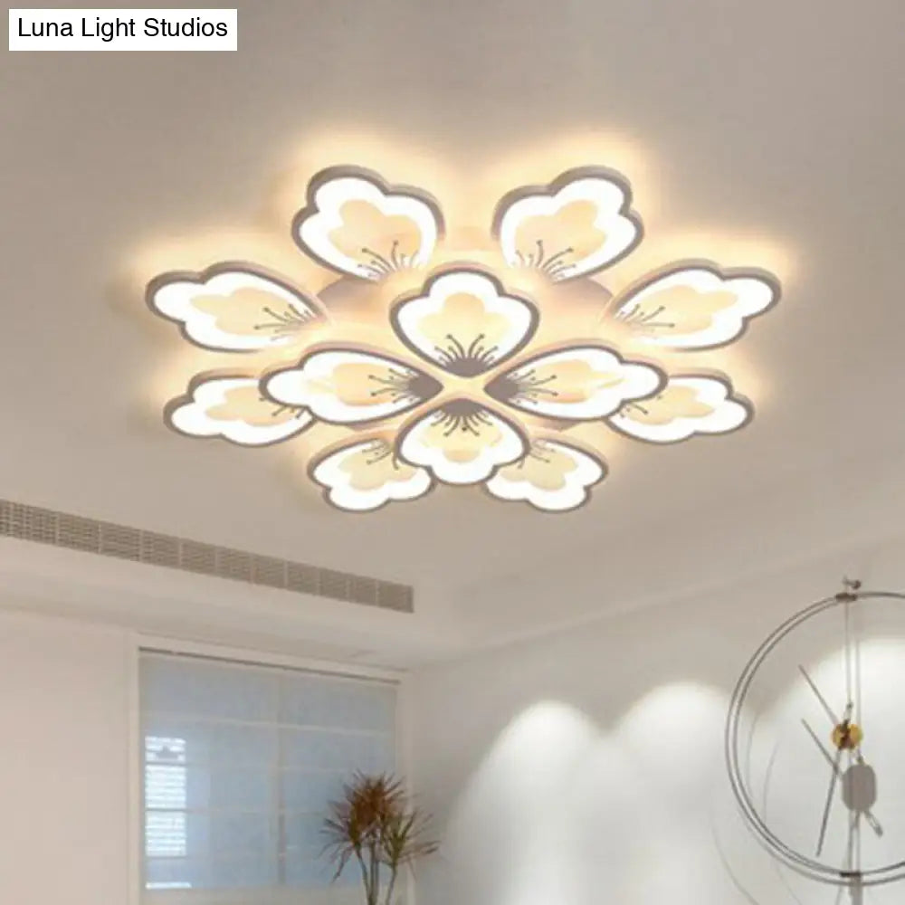 DecorBites™ DecorBites™ Contemporary Floral LED Flush Mount Ceiling Light - Acrylic Living Room Fixture