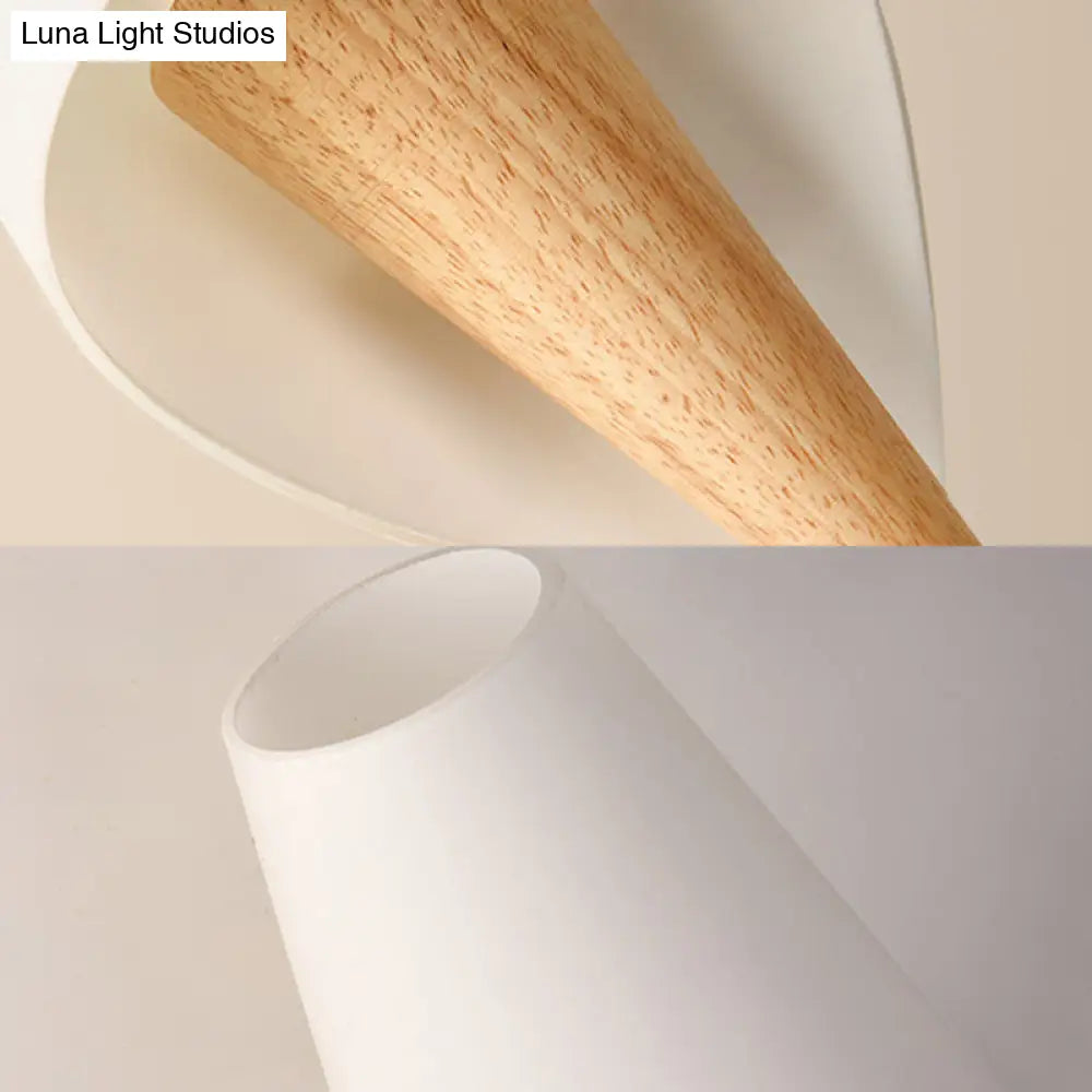 DecorBites™ DecorBites™ Contemporary Glass Sweet Cone Wall Light in White & Beige for Living Room