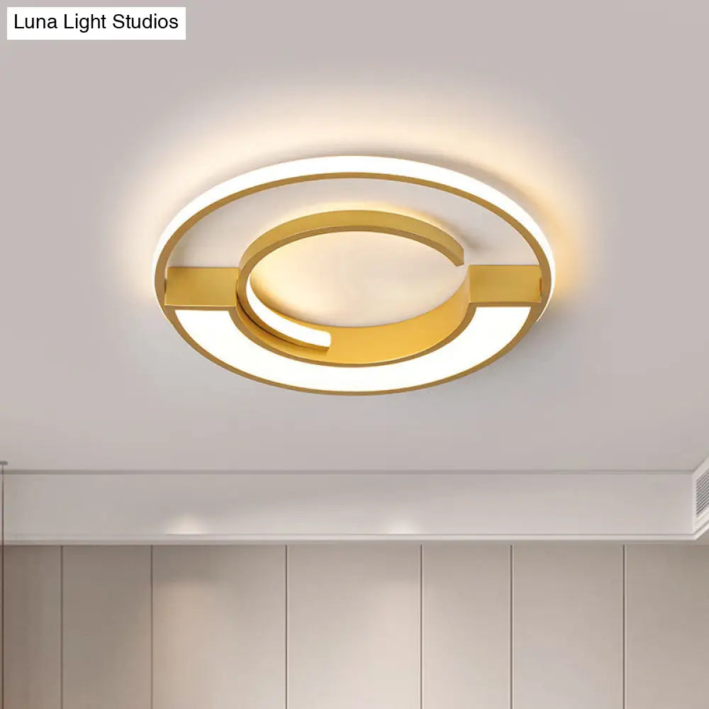 DecorBites™ DecorBites™ Contemporary Gold Aluminum Ceiling Lamp - LED Flushmount Lighting in Warm/White Light (16.5" or 20.5" Diameter)