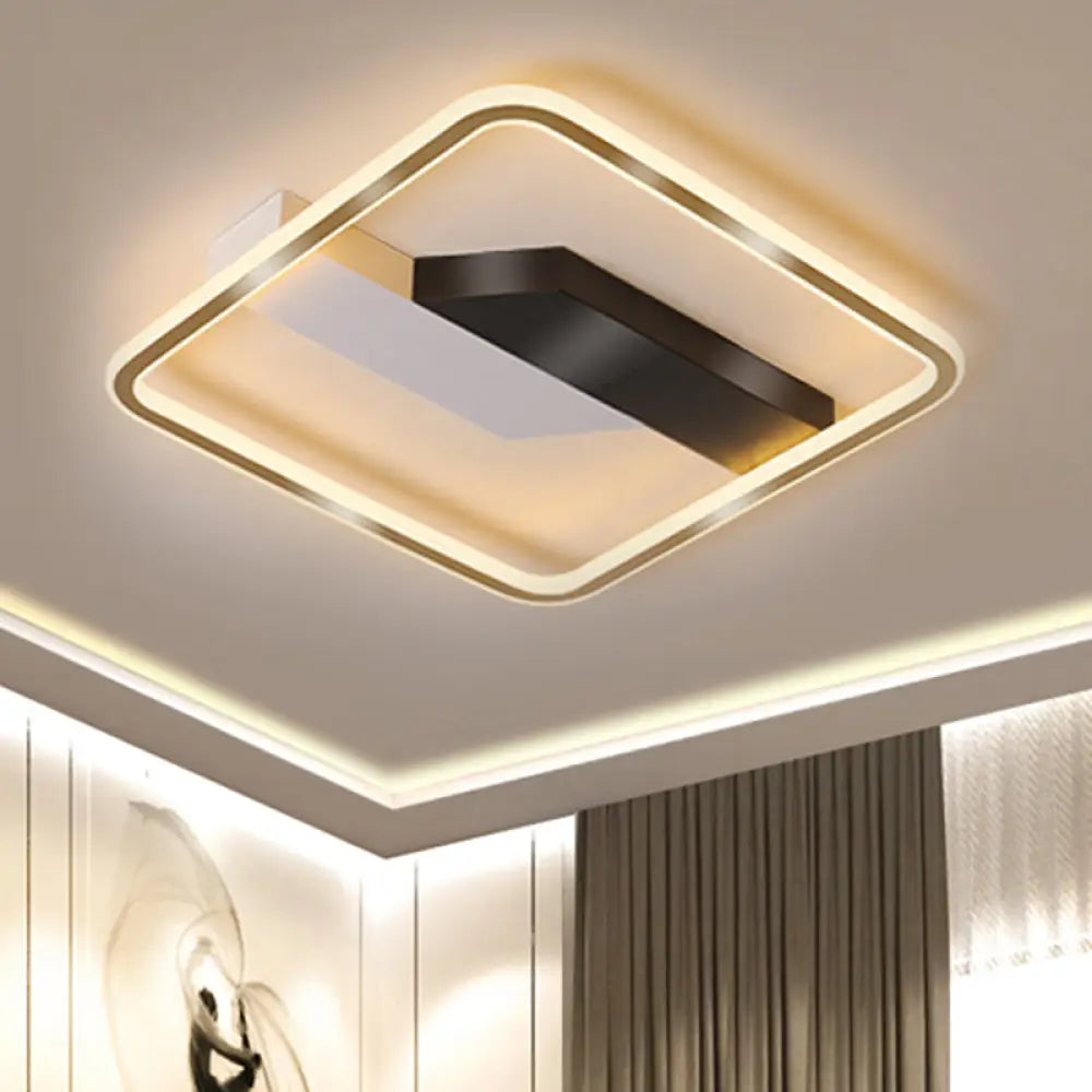 DecorBites™ DecorBites™ Contemporary Gold Flush Mount LED Ceiling Lamp in Warm/White Light - 18"/21.5" Width