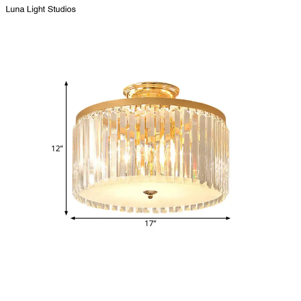 DecorBites™ DecorBites™ Contemporary Gold LED Ceiling Fixture for Bedroom with Crystal Rods