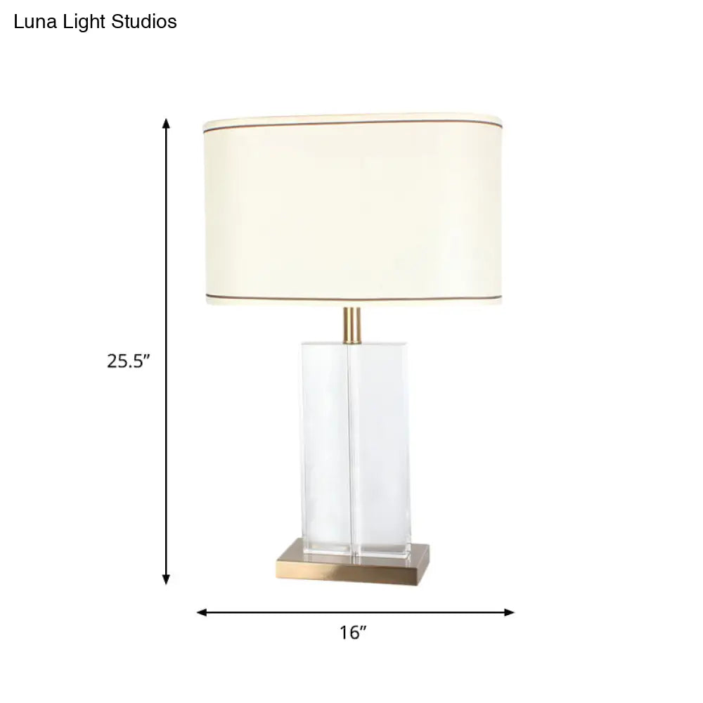 Lámpara de lectura rectangular de cristal tallado a mano de estilo contemporáneo en color blanco