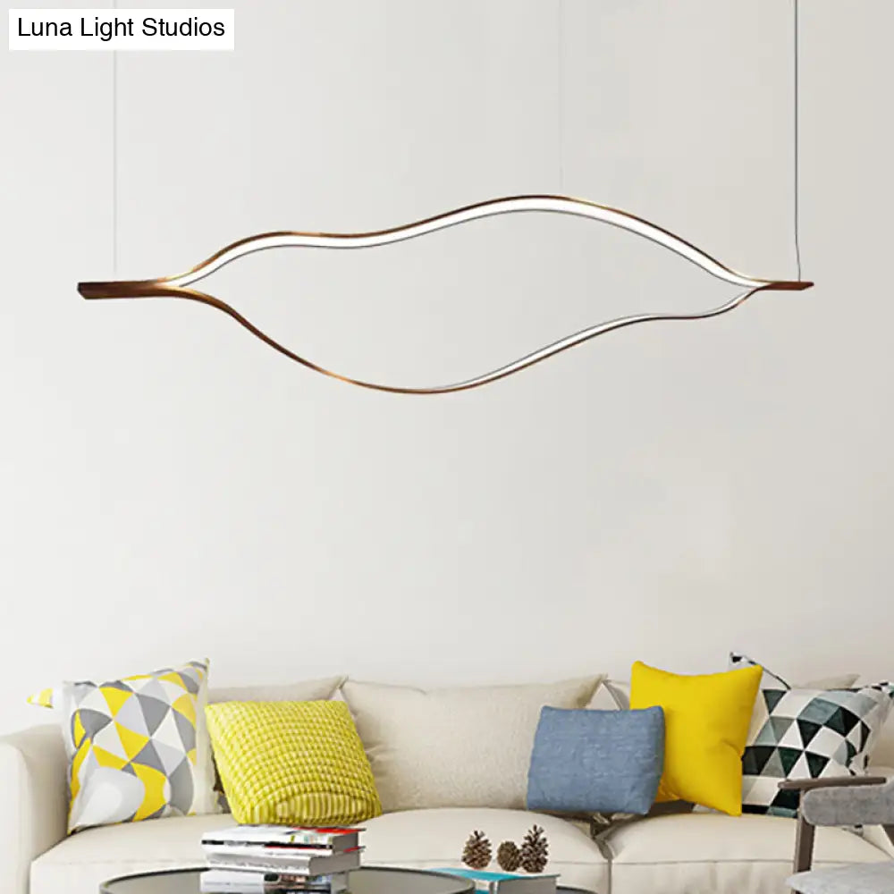 Lámpara colgante contemporánea LED de acrílico - Diseño ondulado blanco - 23,5"/31,5"/39" de ancho - Luz blanca/cálida