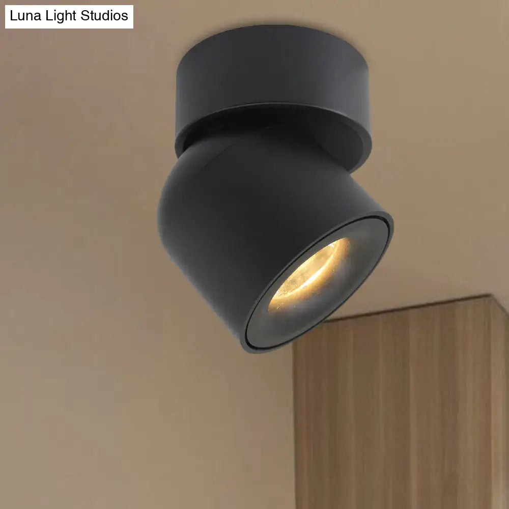 DecorBites™ DecorBites™ Contemporary LED Black Aluminum Flush Mount Cylinder Light with Adjustable Warm/Natural Lighting