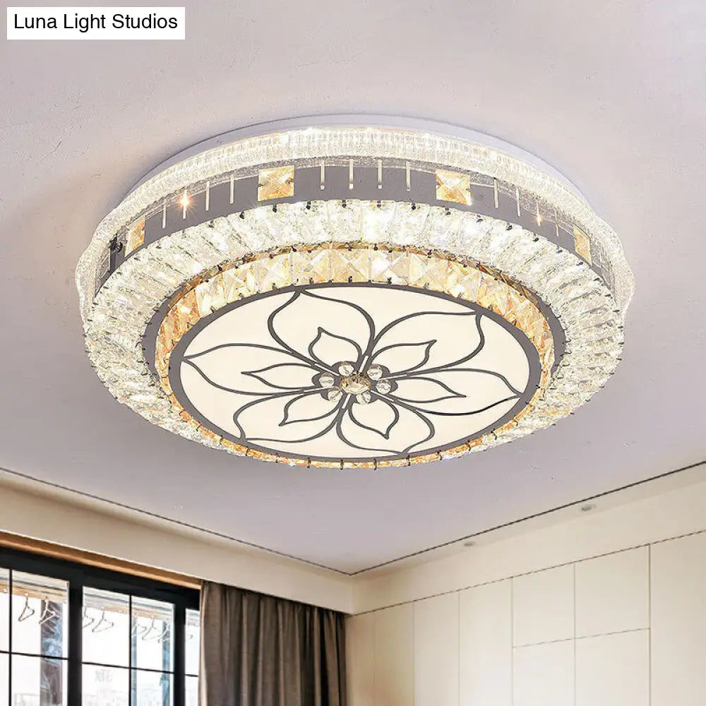DecorBites™ DecorBites™ Contemporary LED Ceiling Lamp with Clear Crystal Blocks and Flower Pattern Design