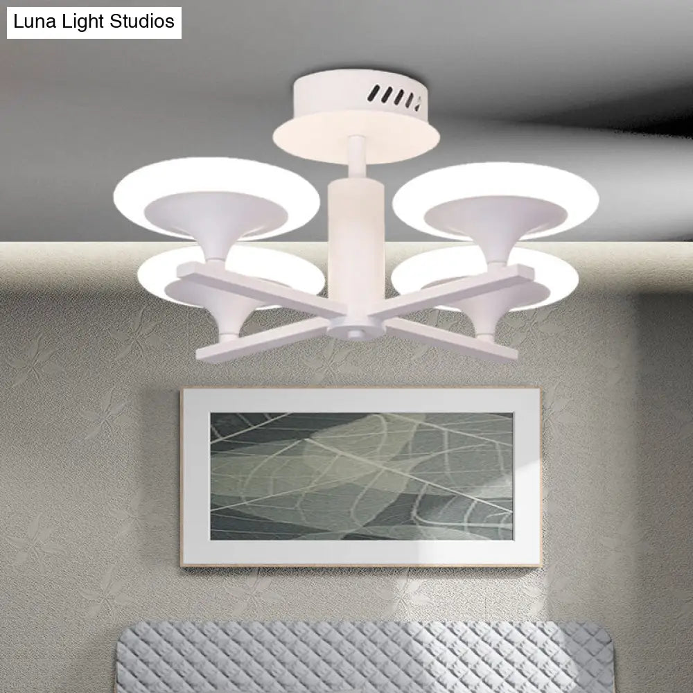 DecorBites™ DecorBites™ Contemporary LED Ceiling Lamp with Radial Design and Acrylic Shade in White/Warm Light