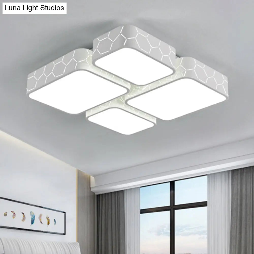 DecorBites™ Contemporary LED Ceiling Light for Bedroom - White Finish with Warm/White Lighting and Square Acrylic"
or
"Square LED Ceiling Light for Modern Bedrooms - White Finish and Warm/White Lighting