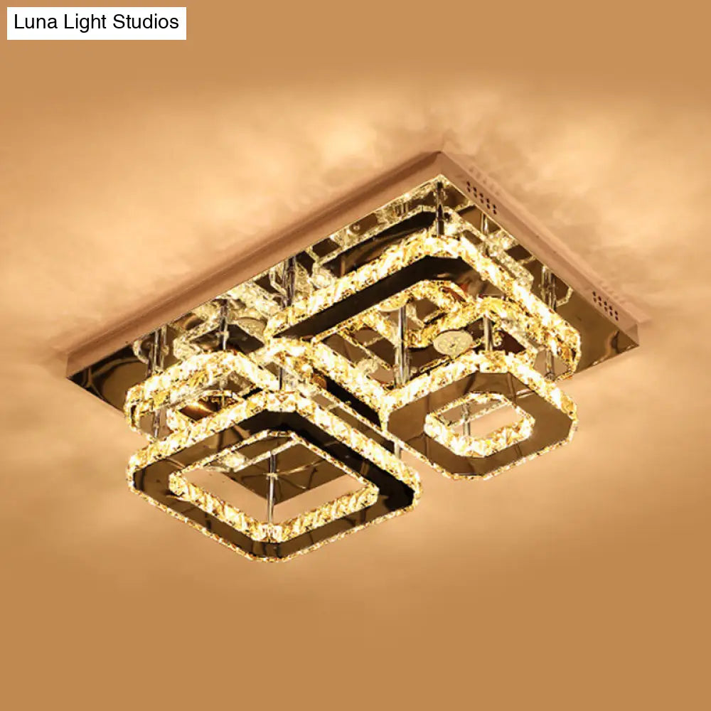 DecorBites™ DecorBites™ Contemporary LED Crystal Insert Ceiling Lamp with Chrome Finish