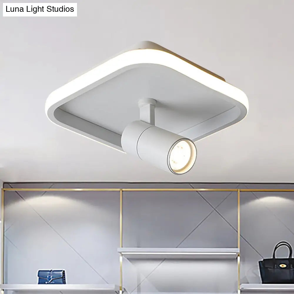 DecorBites™ Contemporary LED Flush Mount Ceiling Light in Black/White with Warm/White Light