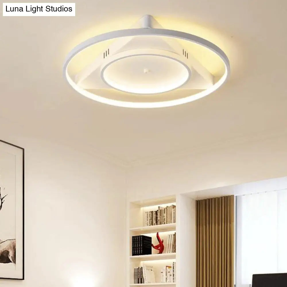 DecorBites™ Contemporary LED Flush Mount Ceiling Light with Acrylic Shade - Warm/White Light