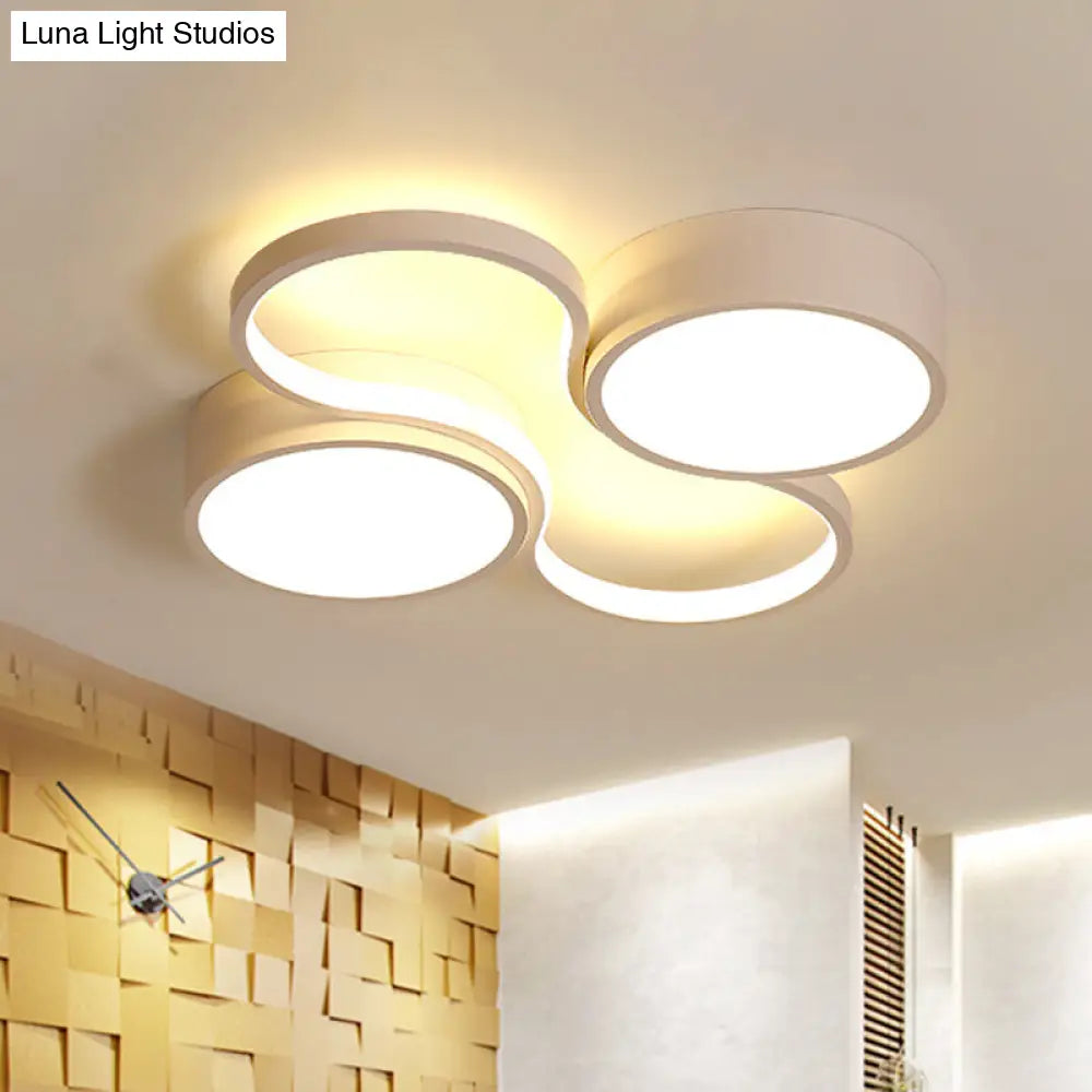 Lámpara de techo LED contemporánea DecorBites™ - Diseño circular blanco y negro - 49,5 cm/60 cm de ancho - Pantalla acrílica - Luz cálida/blanca - Iluminación de techo para dormitorio