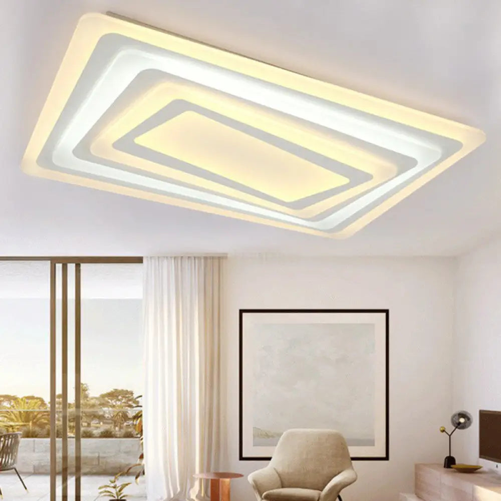 DecorBites™ DecorBites™ Contemporary LED Flush Mount Light for Living Rooms - White Acrylic Finish
