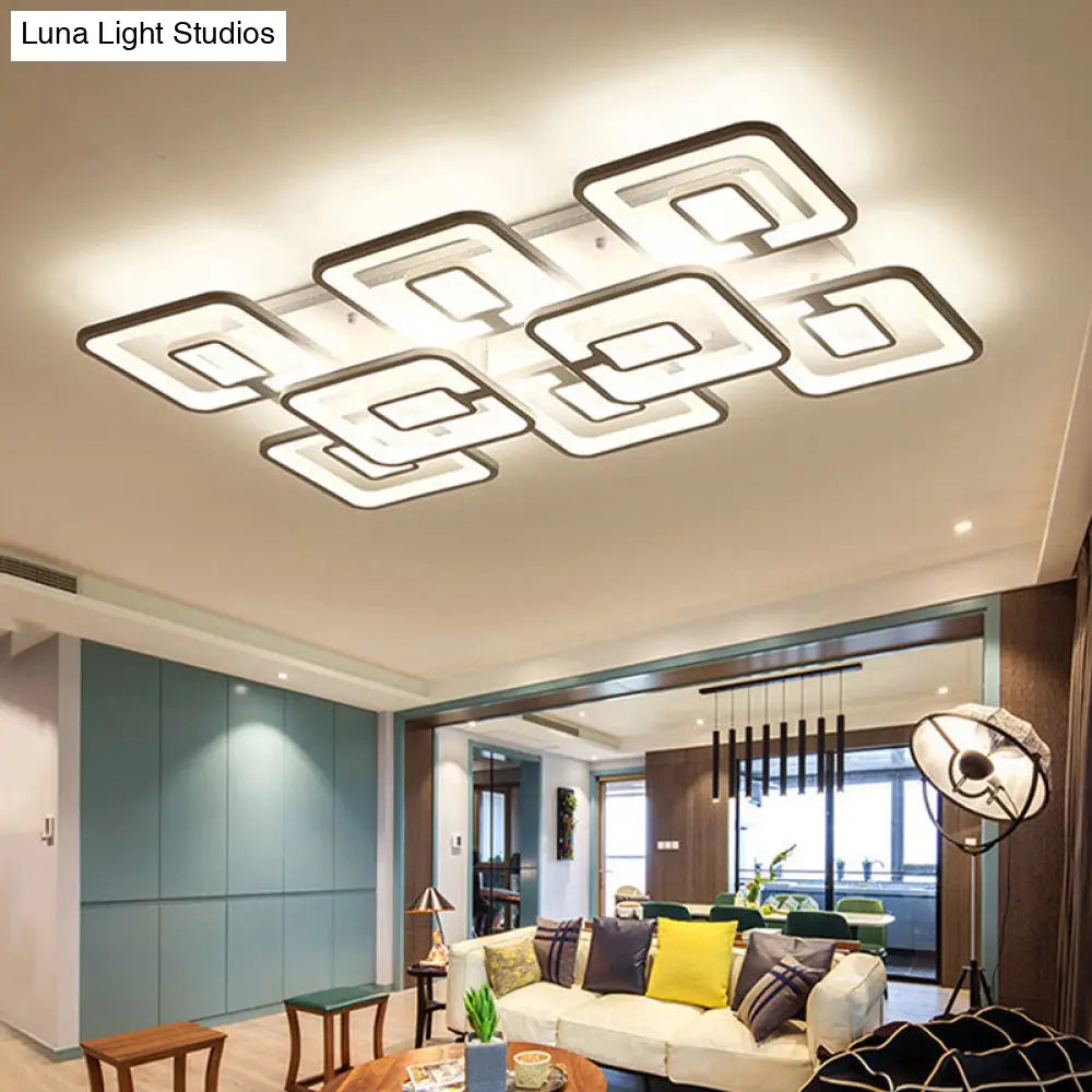 Lámpara de techo LED contemporánea DecorBites™ de montaje empotrado, blanca multicapa con pantalla acrílica en luz cálida/blanca/natural
