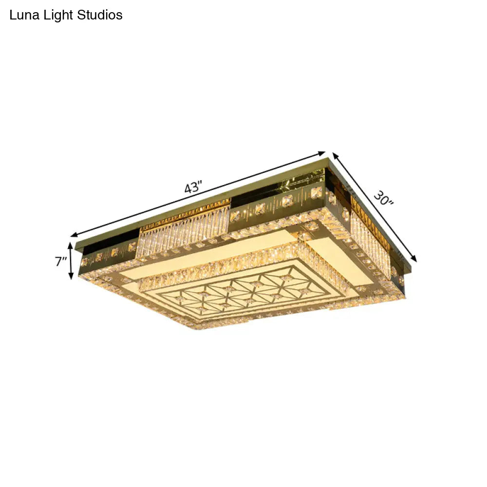DecorBites™ DecorBites™ Contemporary LED Gold Ceiling Light with Clear Crystal Blocks