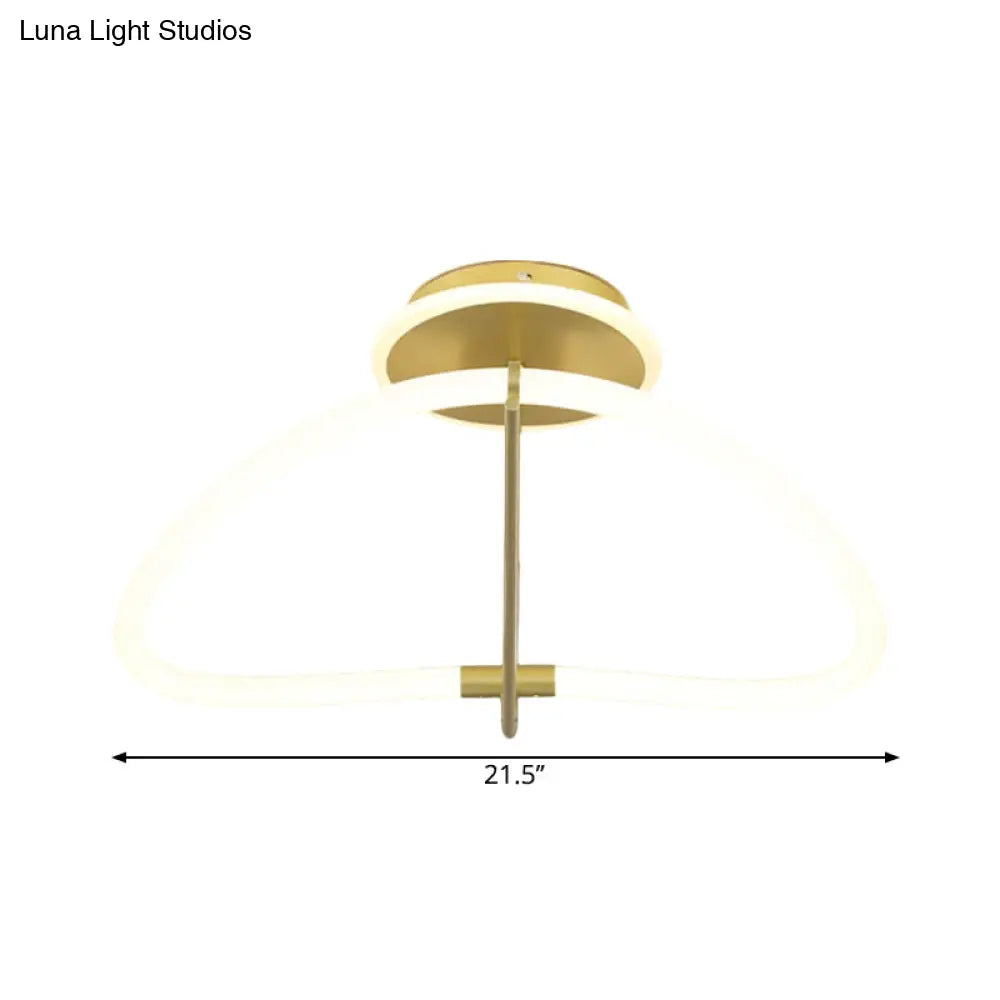 DecorBites™ DecorBites™ Contemporary LED Gold Ring Ceiling Light - Ideal for Bedroom, Semi Flush Mount