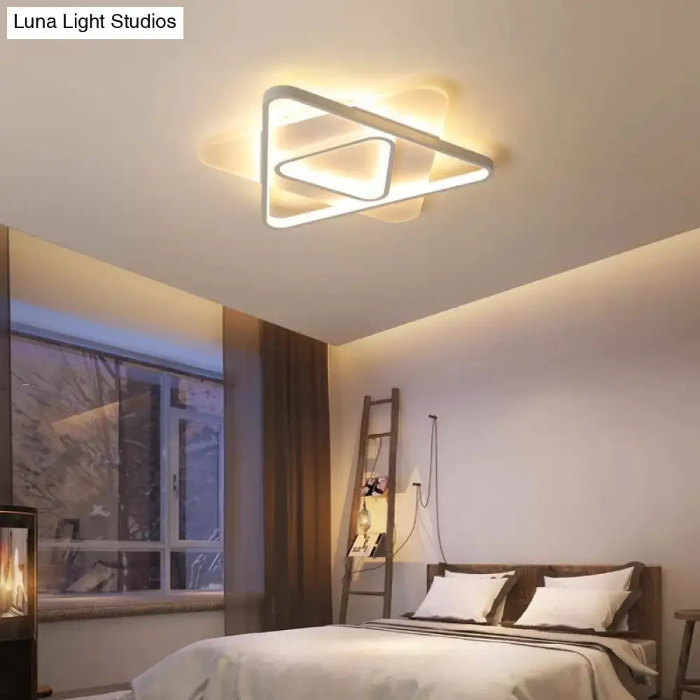 DecorBites™ DecorBites™ Contemporary LED Hexagonal Star Ceiling Light: White Acrylic Ceiling Lamp for Bedrooms