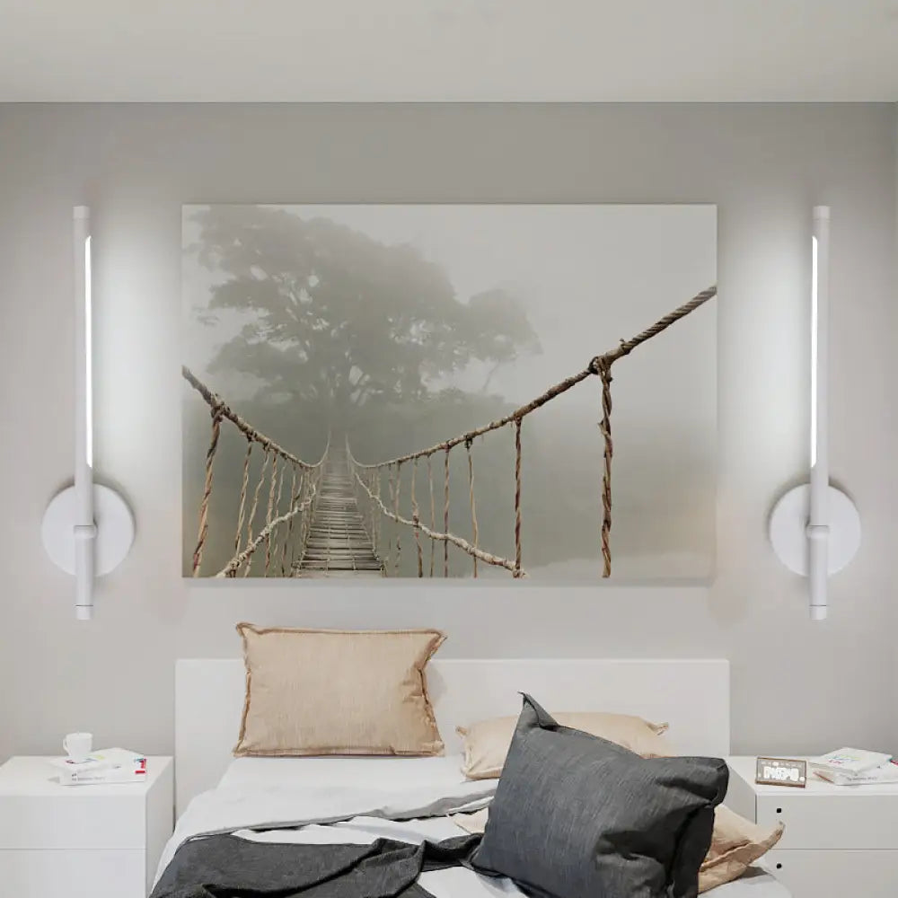 Aplique de pared LED contemporáneo DecorBites™ - Pantalla de metal y acrílico - Montaje tubular en pared blanco/negro - Luz cálida/blanca