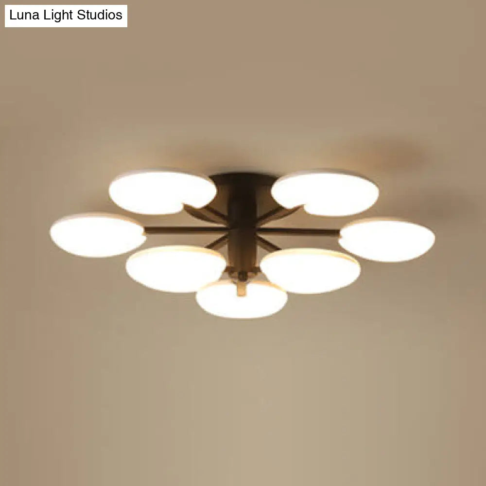 DecorBites™ مصباح LED عصري نصف سقفي - مصباح سقف دائري أكريليك لغرفة الطعام باللون الأسود