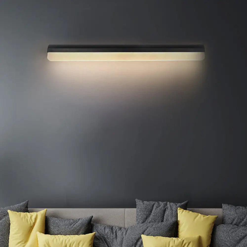 Aplique de pared LED contemporáneo DecorBites™ para tocador en acrílico blanco/negro - 16"/19.5"/23.5" de ancho