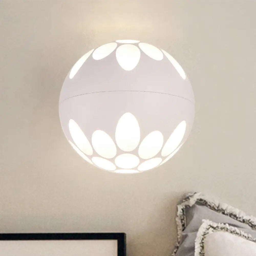 DecorBites™ Contemporary LED Wall Sconce: Black/White Metallic Shade for Bedside