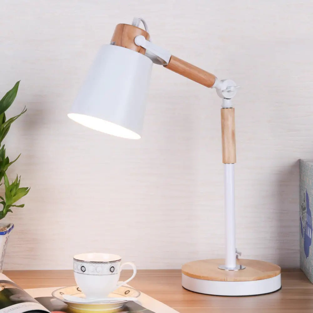 مصباح مكتبي معاصر على شكل جرس معدني - مصباح طاولة ليلي أسود/أبيض بمصباح واحد