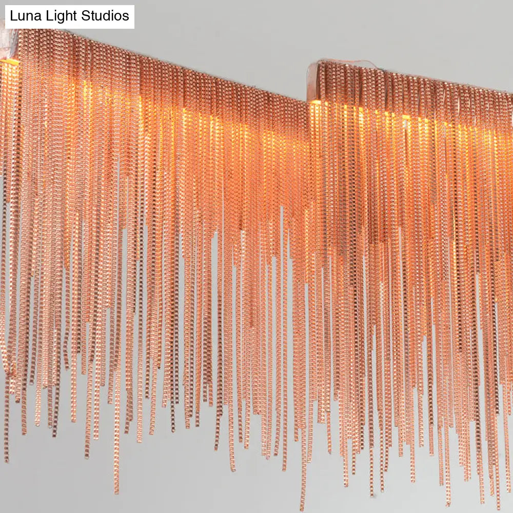 ديكوربايتس™ مصباح LED معدني ذهبي معاصر لغرفة الطعام - تصميم جزيرة خطي، عرض 39/47 بوصة