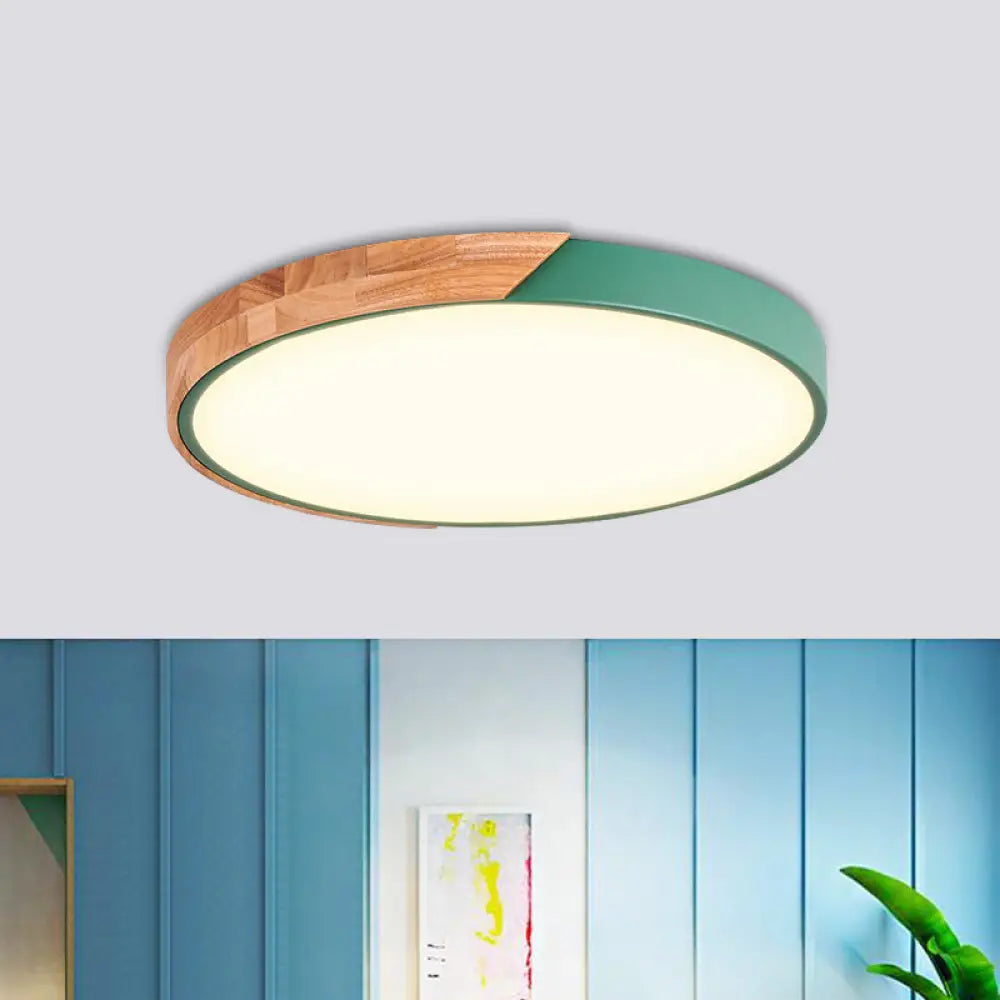 DecorBites™ DecorBites™ Contemporary Metal LED Flush Light Fixture - Round Pink/Yellow/Green, 16"/19.5" Wide