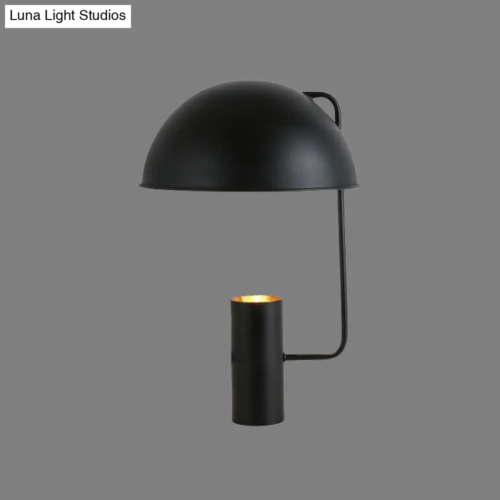 Contemporary Metal Nightstand Lamp - 1 Bulb Book Light in Black