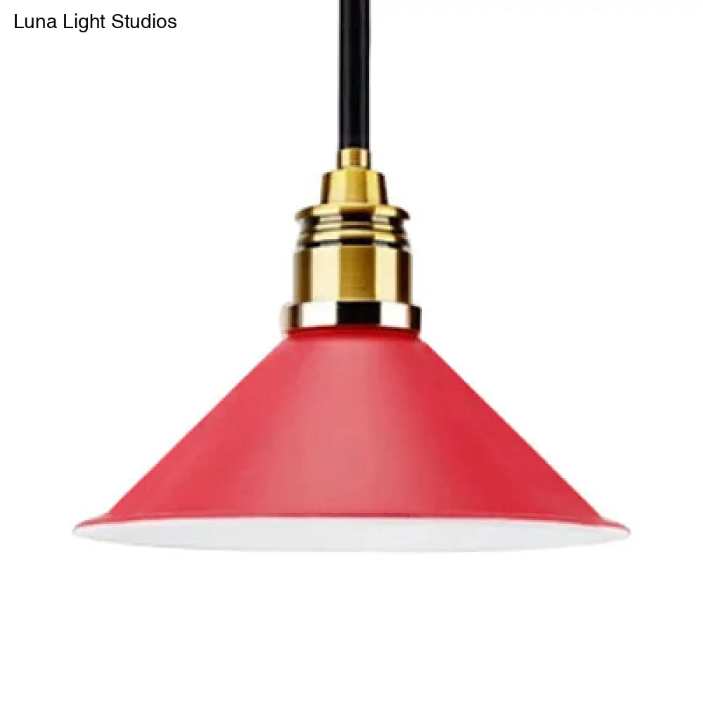 Contemporary Metal Pendant Light with Adjustable Cord - Yellow/Blue/Green