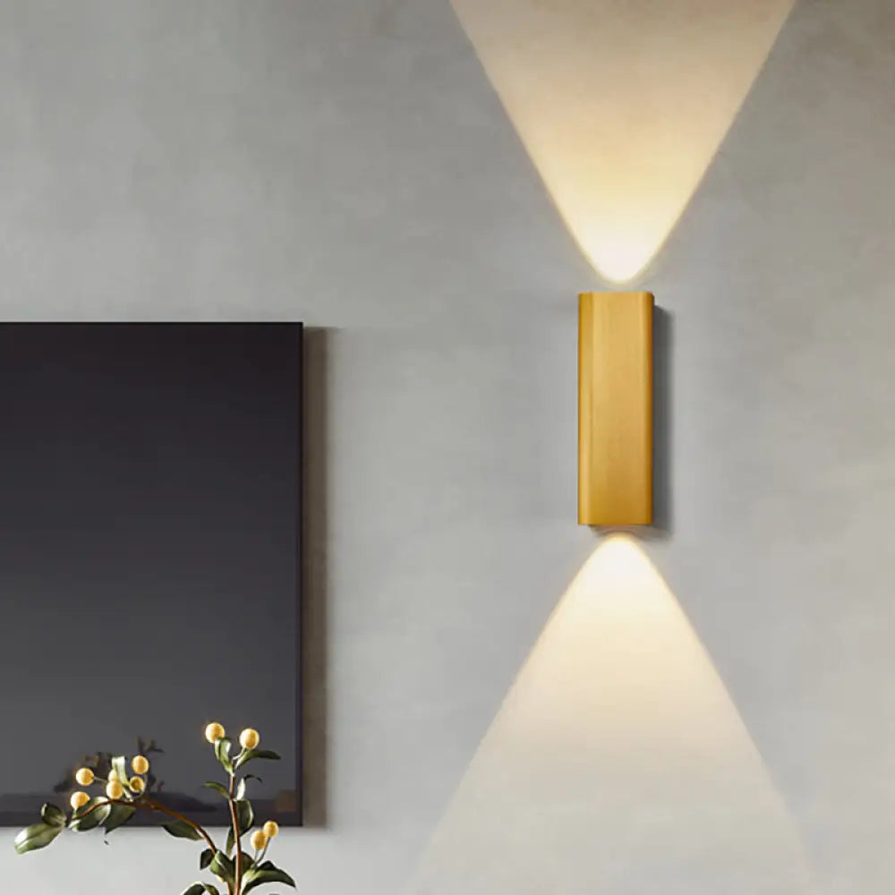DecorBites™ DecorBites™ Contemporary Metallic LED Wall Sconce in Bronze/Gold/Coffee for Living Room - Mountable Up & Down Light