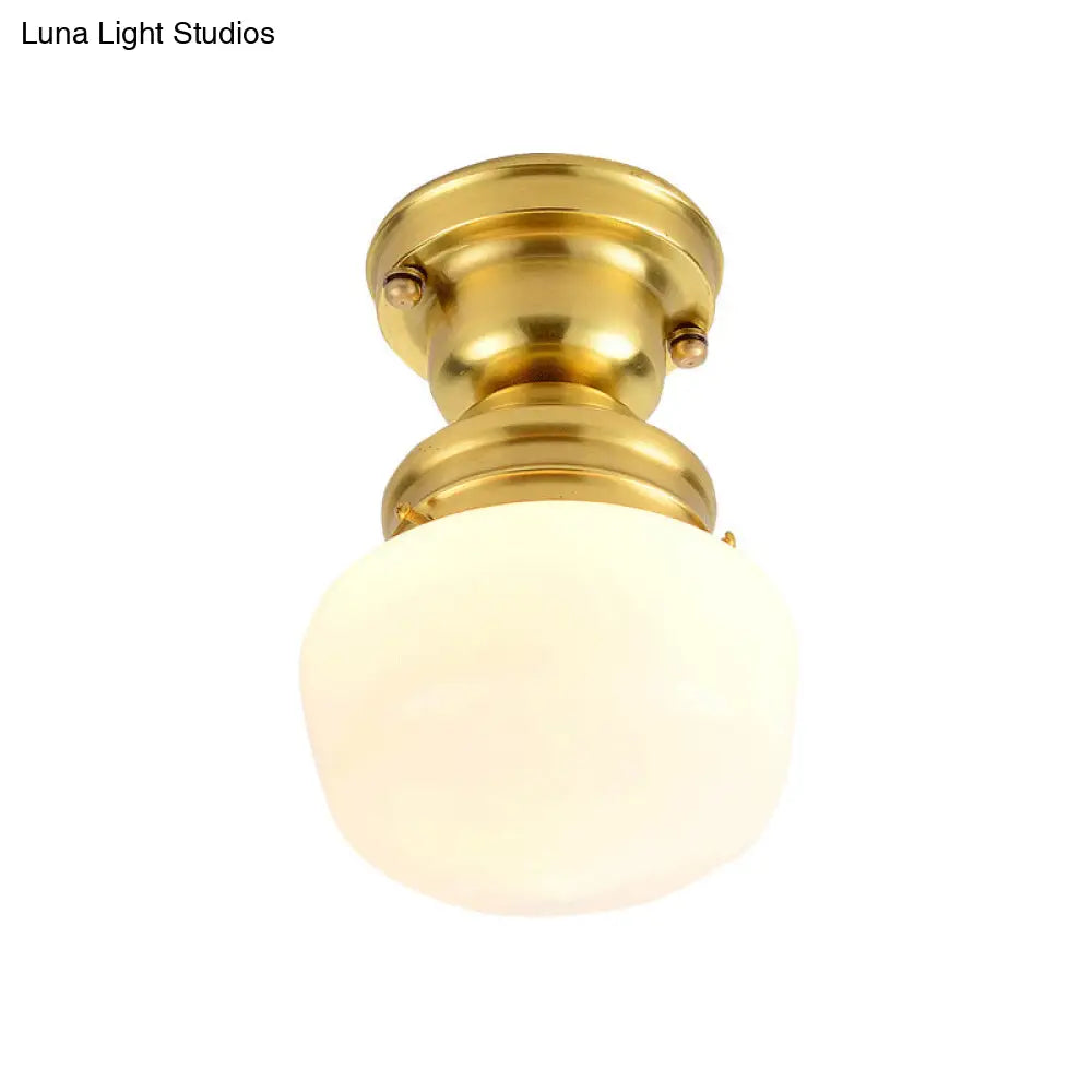 DecorBites™ DecorBites™ Contemporary Opal Glass Ceiling Light in Gold Finish