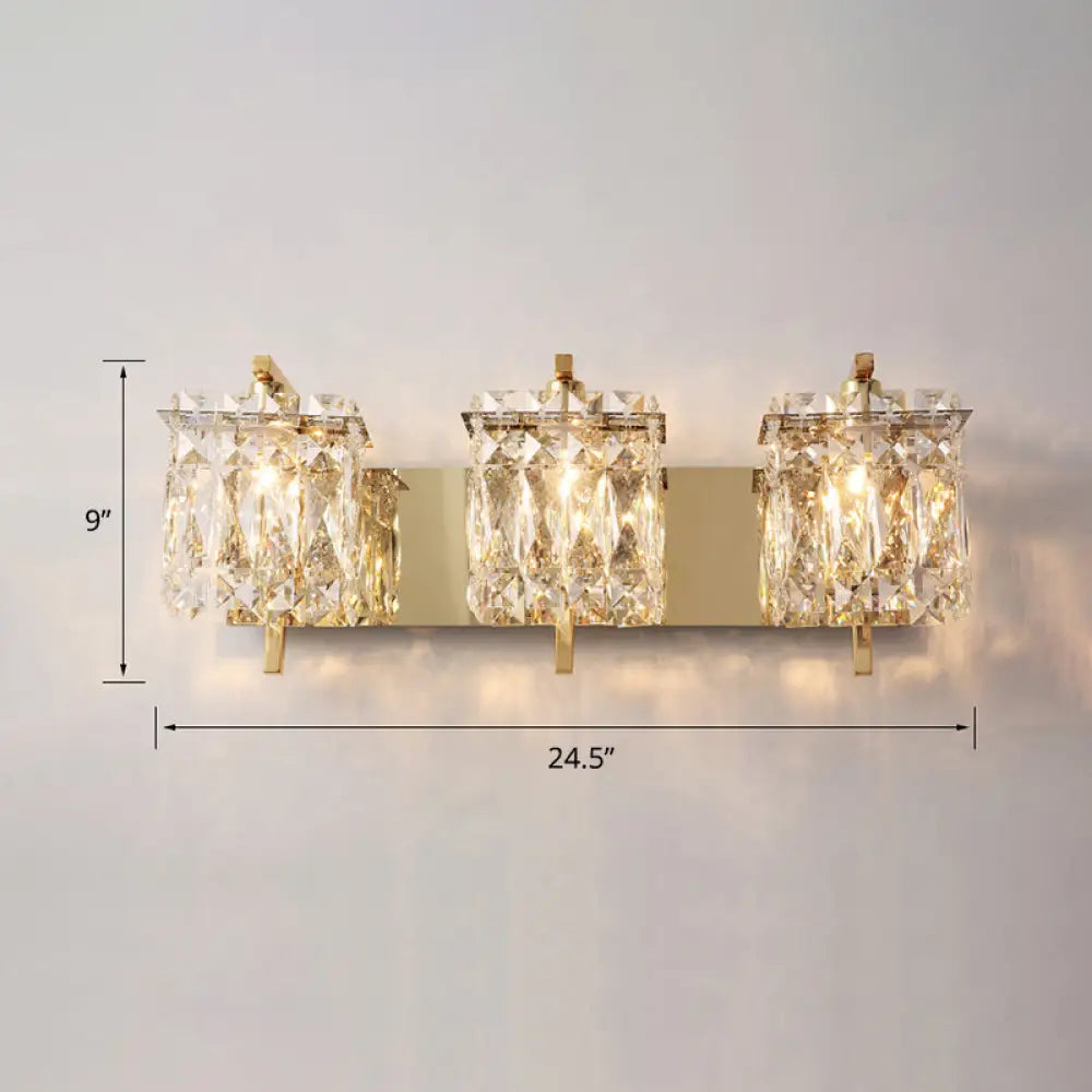 Aplique de pared rectangular contemporáneo DecorBites™ con pantalla de cristal - Diseño biselado elegante