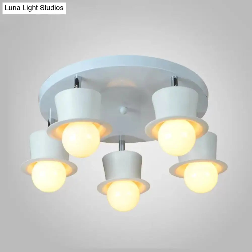 Lámpara de techo giratoria contemporánea DecorBites™ en blanco para dormitorio infantil