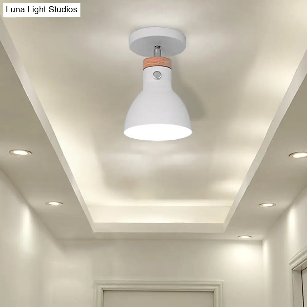 DecorBites™ DecorBites™ Contemporary Semi-Flushmount Ceiling Lamp - Green/White/Gray Nordic Metal, 1 Bulb, Indoor, with Shade