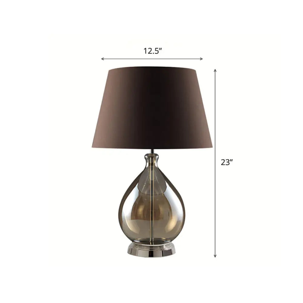 Contemporary Single-Bulb Fabric Empire Shade Table Light for Living Room
