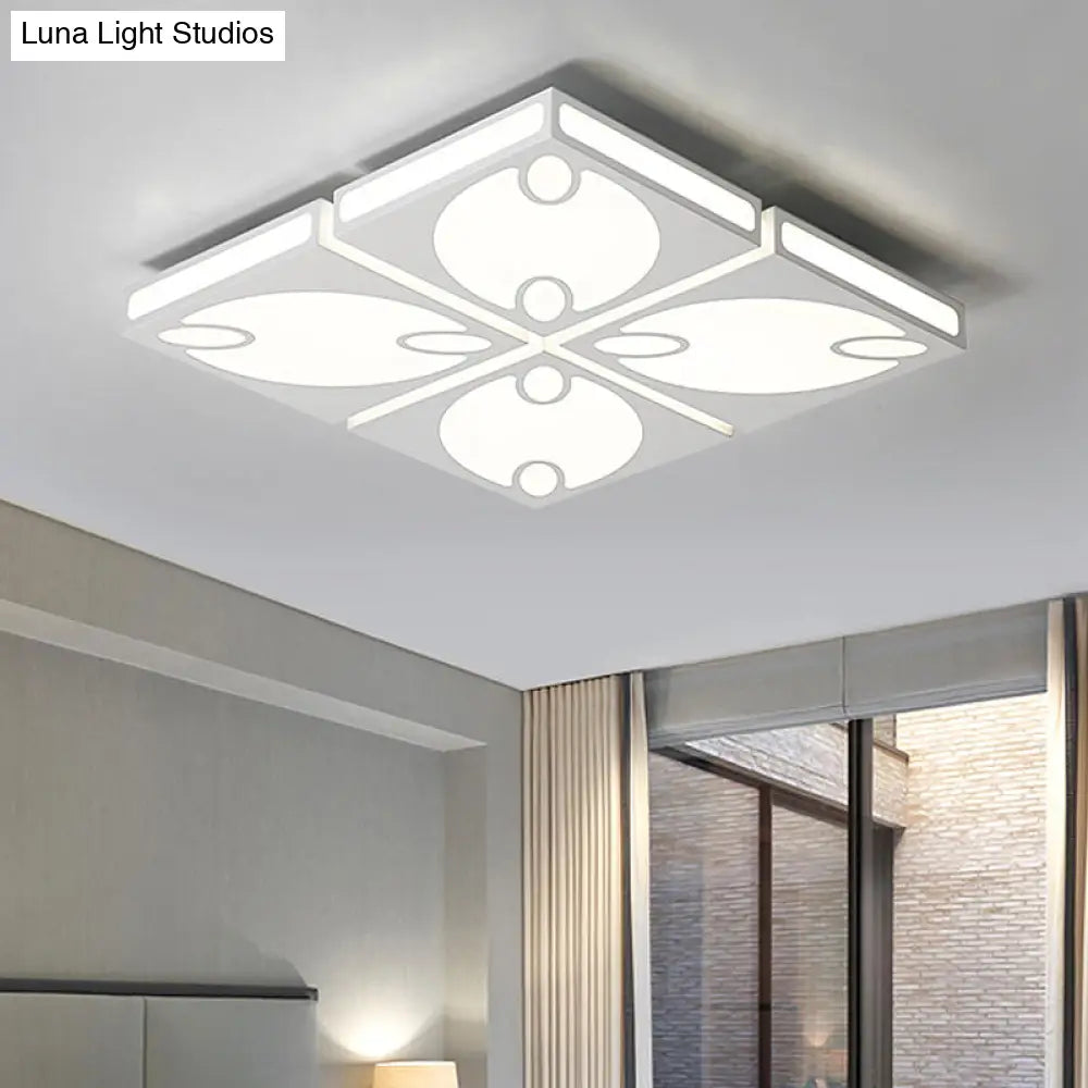 Lámpara de techo cuadrada contemporánea DecorBites™ con diseño ovalado, 19,5"/23,5" W, LED de montaje empotrado