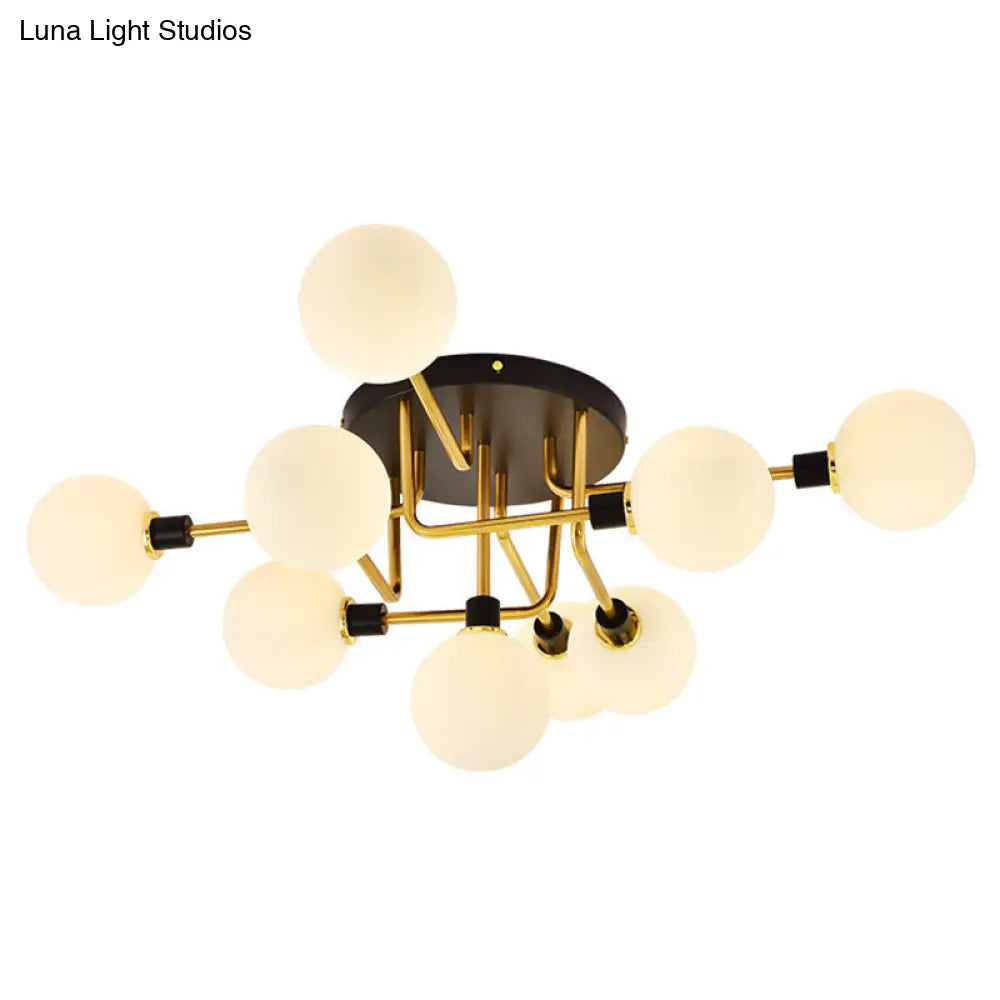 DecorBites™ DecorBites™ Contemporary Stained Glass Ceiling Light Fixtures for Bedroom - Bubble Semi Flush Mount Lighting