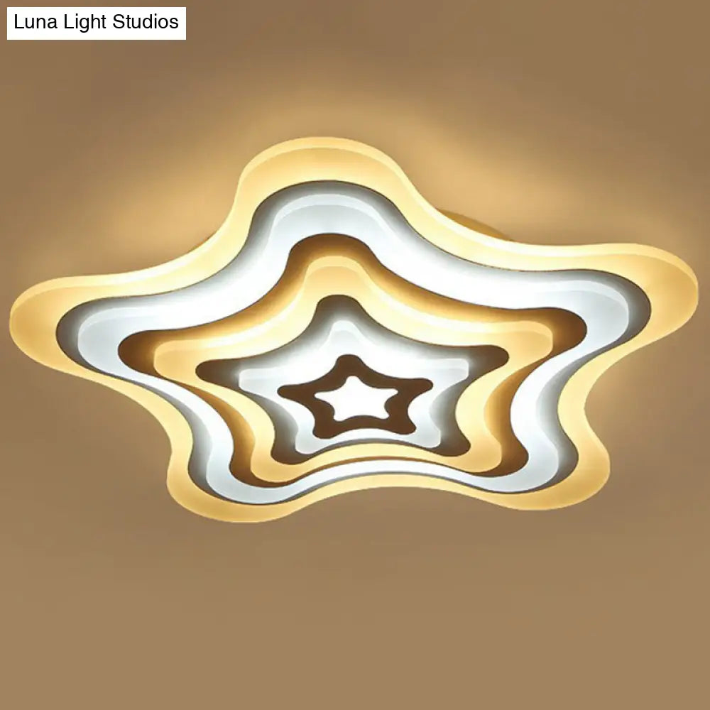DecorBites™ DecorBites™ Contemporary Ultra-Thin Starfish Acrylic LED Flush Mount Light White Flushmount Ceiling Fixture for Living Room