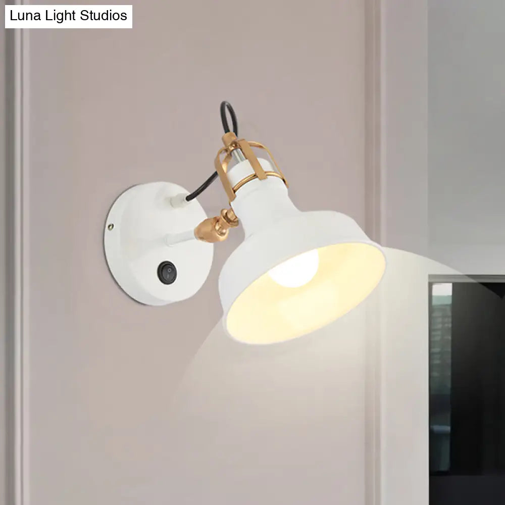 DecorBites™ DecorBites™ Contemporary White Barn Wall Sconce with Metallic Finish, 1-Light, Wall Mount Fixture